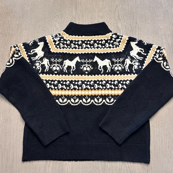 Horse Fair Isle Sweater in Black - Size L - Picture 7 of 9